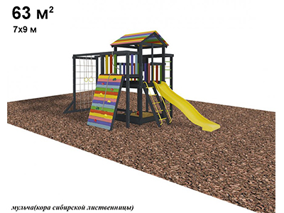 Детская площадка для дачи Джерси 4 + покрытие 63 м² с установкой под ключ